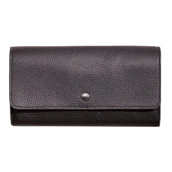 COACH Multifunction Wallet Pebbled Leather With Calfskin Wallet Men's Black