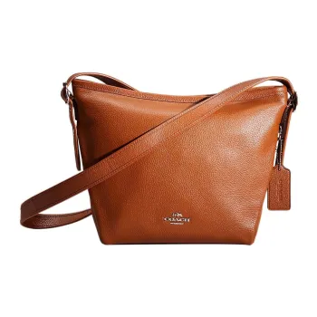 COACH Pebbled Leather Luggage Bag Shoulder Bag Crossbody Bag Large Size Women's Brown
