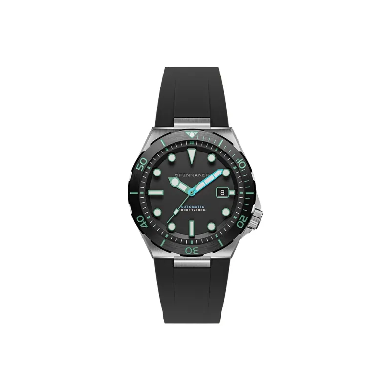 SPINNAKER BOETTGER Collection Wrist Watch Automatic Mechanical Movement Rubber Strap 42mm Gray Dial Men's Watches-0
