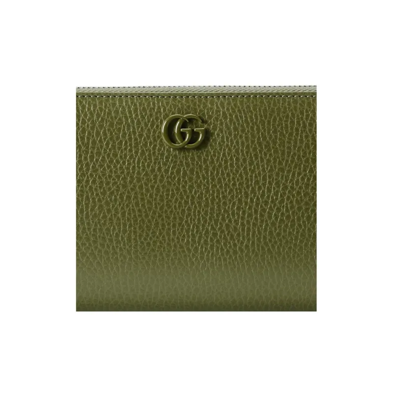 GUCCI Marmont Leather Wallet Women's Forest Green-4