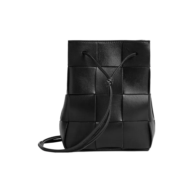 Bottega Veneta Crossbody Bucket Bag Small Intreccio Black-1