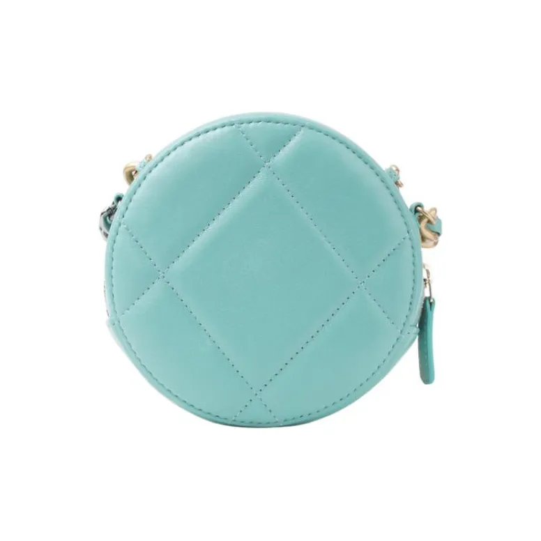 CHANEL 19Bag Lambskin Round Bag, Evening Party Bag, Handheld Shoulder Bag, Crossbody Bag Women's Mint Green-2