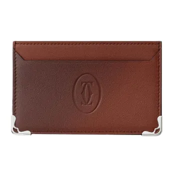 CARTIER Must De Cartier Calfskin Card Holder Men's Gradient Brown