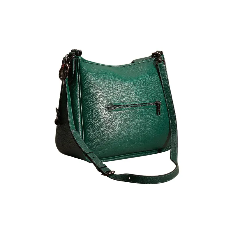 COACH Cary Pebbled Leather Portable Crossbody Bag Shoulder Bag Women's Dark Green-1