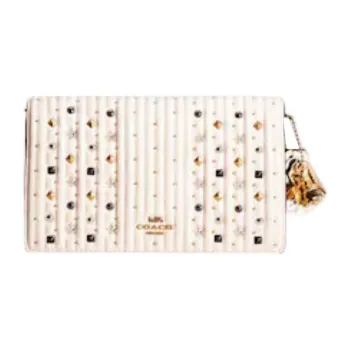COACH Callie Nappa Leather Shoulder Bag Clutch Small Size Women's White