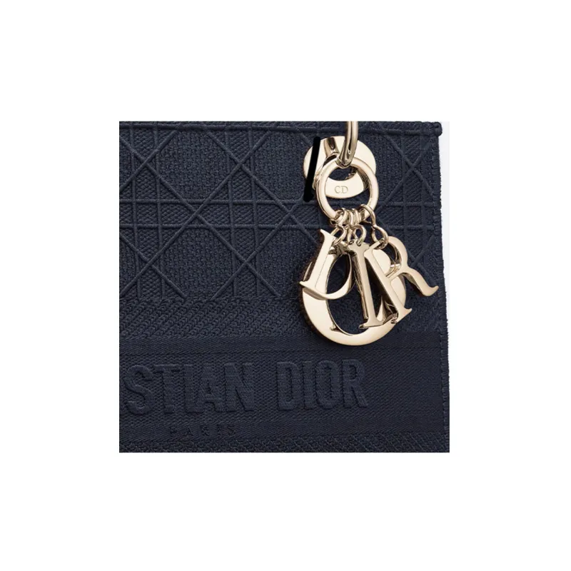 DIOR Lady Dior Metal Daisie Bag Handbag Shoulder Bag Crossbody Bag Medium Size Women's Dark Denim Blue-4