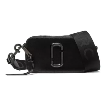 MARC JACOBS Snapshot Leather Camera Bag, Crossbody Bag, Shoulder Bag Unisex Pure Black