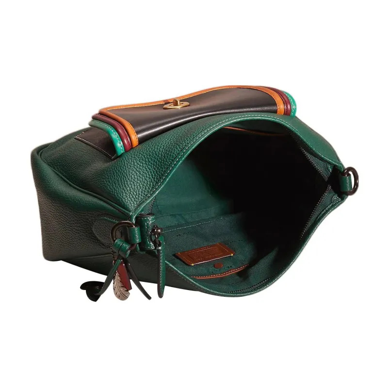 COACH Cary Pebbled Leather Portable Crossbody Bag Shoulder Bag Women's Dark Green-2