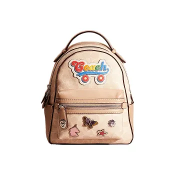 COACH Campus Canvas With Calfskin Backpack Medium Size Women's Taupe