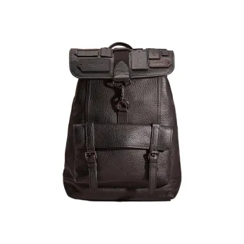 COACH Bleecker Leather Backpack Large Size Men's Black
