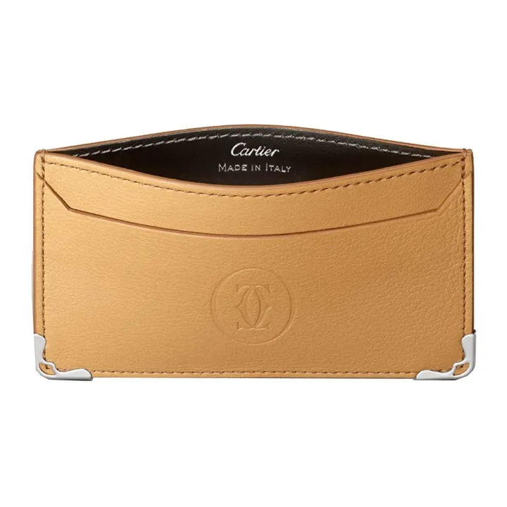 CARTIER Must De Cartier Calfskin Card Holder Women's Brown Yellow-2