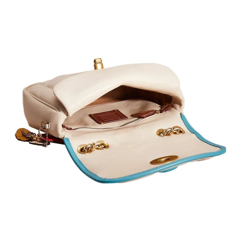 COACH Pillow Nappa Leather Portable Crossbody Bag, Shoulder Bag Women's White-2