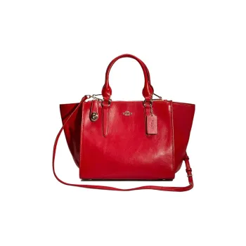 COACH Crosby Leather Shoulder Bag Crossbody Bag Handbag Large Size Women's Red