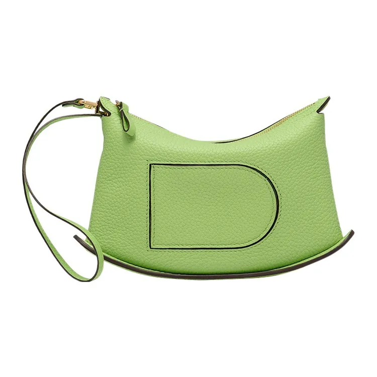 Delvau Soft Grained Leather Clutch Regular Women's Green-0