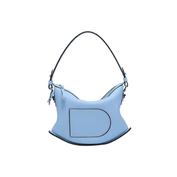 Delvau Pin Swing Soft Grained Leather Shoulder Bag Crossbody Bag Handbag Women's Blue