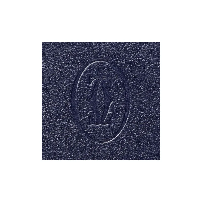 CARTIER Must De Cartier Calfskin Card Holder Men's Blue-3