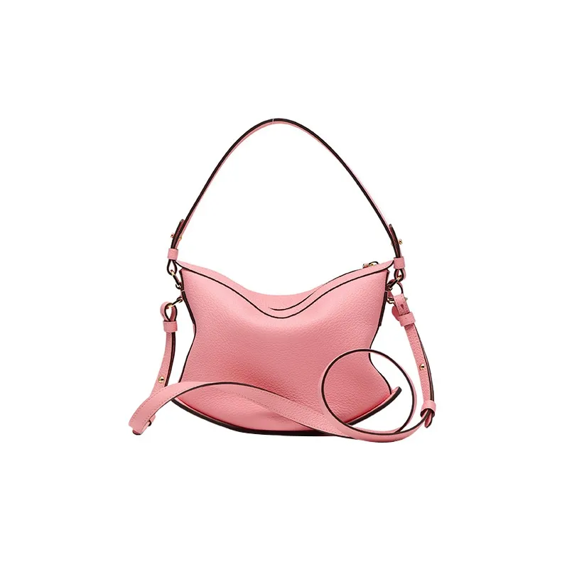 Delvau Pin Swing Soft Grained Leather Shoulder Bag Crossbody Bag Handbag Women's Pink-2