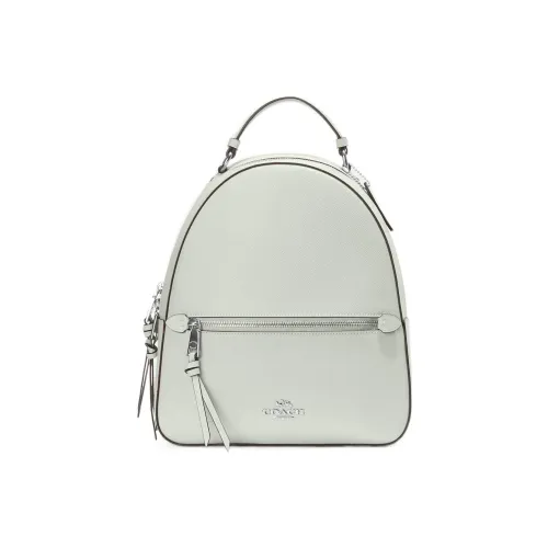 COACH Cross Grain Leather Backpack Large Size Women's Sage Green