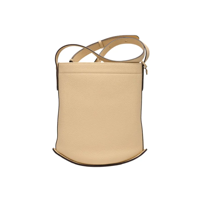 Delvau Pin Daily Textured Soft Leather Bucket Bags Shoulder Bag Crossbody Bag Women's Light Brown-2