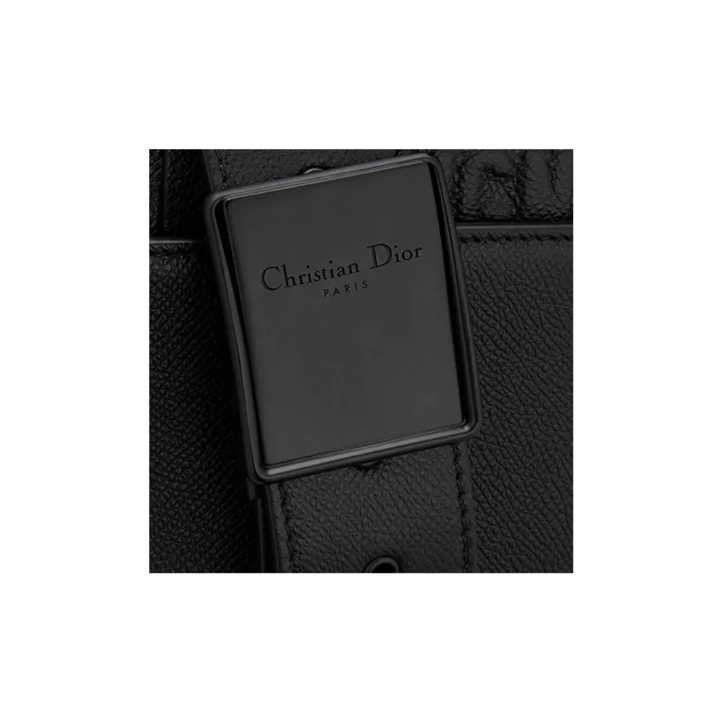 DIOR 30 Montaigne Collection Cow Leather Small Square Box Handbag Crossbody Bag Shoulder Bag Women's Black-3