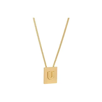 CELINE Alphabet U Necklace In Brass With Gold Finish