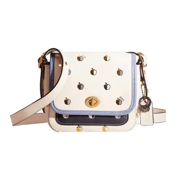 COACH Rambler Glove Tanned Leather Shoulder Bag Crossbody Bag Small Size Women's White