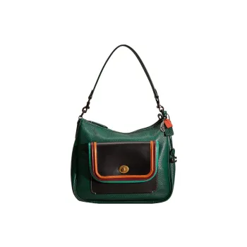 COACH Cary Pebbled Leather Portable Crossbody Bag Shoulder Bag Women's Dark Green