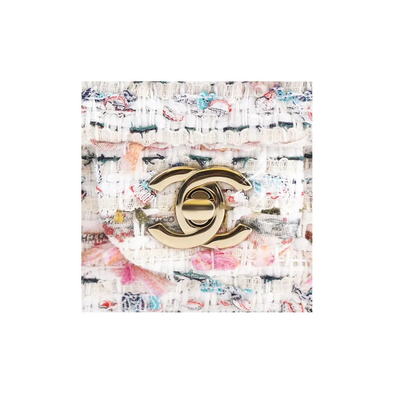 CHANEL 23C Early Spring Woolen Shoulder Bag, Crossbody Bag, Handbag Mini Women's Multicolor-4