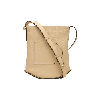 Delvau Pin Daily Textured Soft Leather Bucket Bags Shoulder Bag Crossbody Bag Women's Light Brown