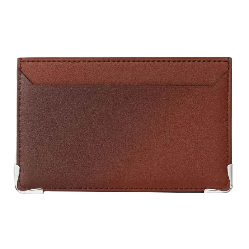 CARTIER Must De Cartier Calfskin Card Holder Men's Gradient Brown-1