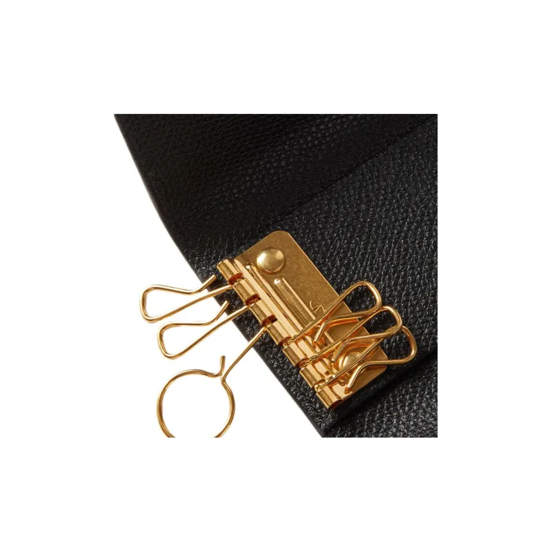Valentino Grained Calfskin Key Pouch Women's Black-2