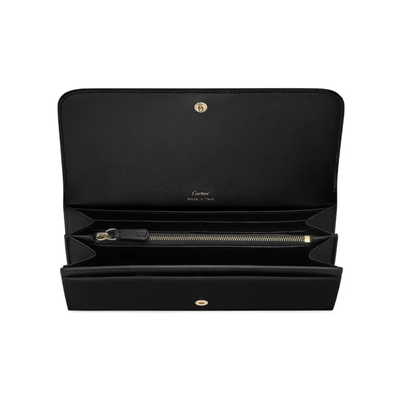 CARTIER Calfskin Wallet Women's Black-2