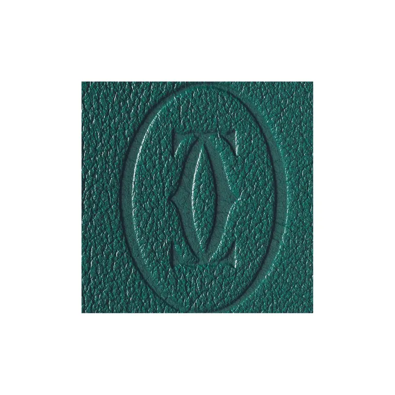 CARTIER Must De Cartier Calfskin Card Holder Men's Peacock Green-4