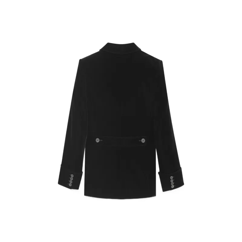 SAINT LAURENT Single-Breasted Tailored Velvet Jacket-1