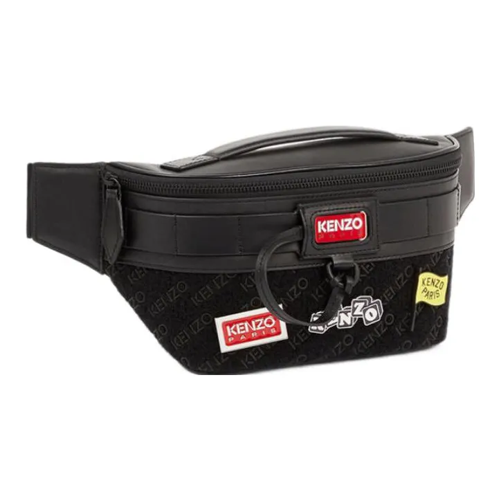 KENZO Jungle Leather One Shoulder Crossbody Fanny Pack Regular Women's Black-0
