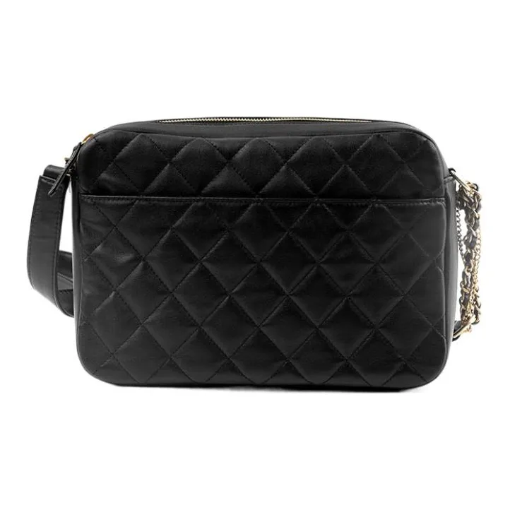 CHANEL 22c Early Spring Sheepskin Camera Bag, Messenger Bag, Shoulder Bag, Crossbody Bag Tubas Women's Black-3