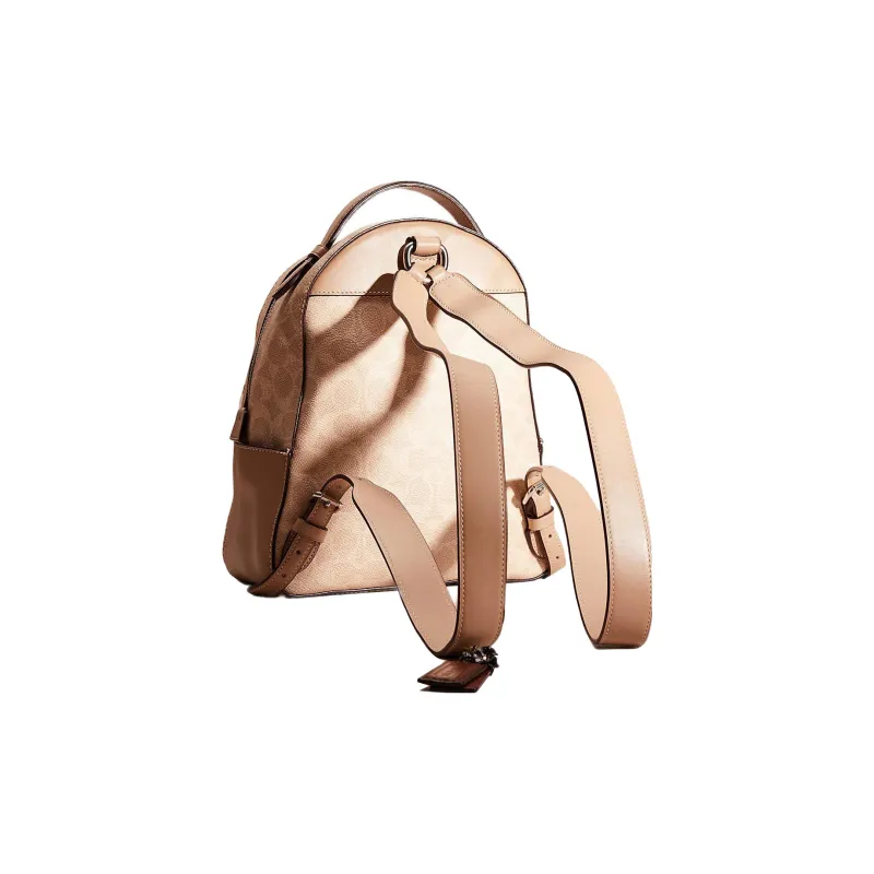 COACH Campus Canvas With Calfskin Backpack Medium Size Women's Taupe-1