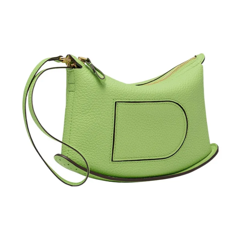 Delvau Soft Grained Leather Clutch Regular Women's Green-1