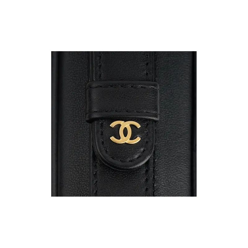 CHANEL 22c Early Spring Sheepskin Camera Bag, Messenger Bag, Shoulder Bag, Crossbody Bag Tubas Women's Black-5