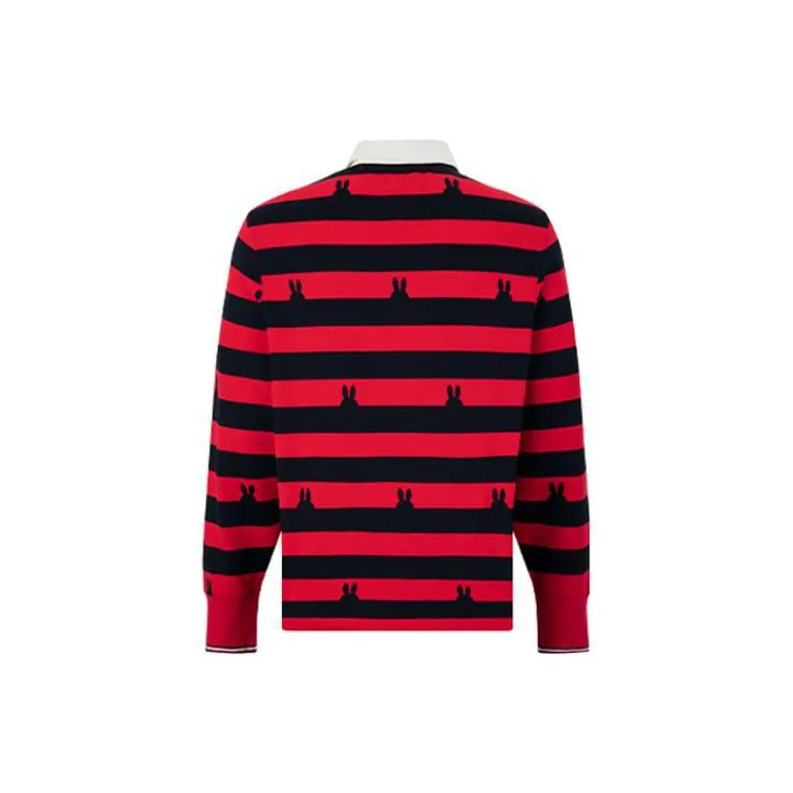 Miffy X Tommy Hilfiger Polo Shirts Unisex Red Blue Stripes XLG-1