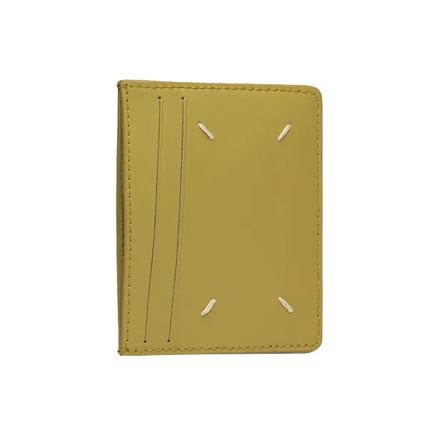 Maison Margiela Calfskin Card Holder Women's Yellow-1