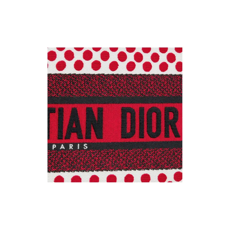 DIOR BookTote Embroidery Totes Handbags Small Size Women's Red-3