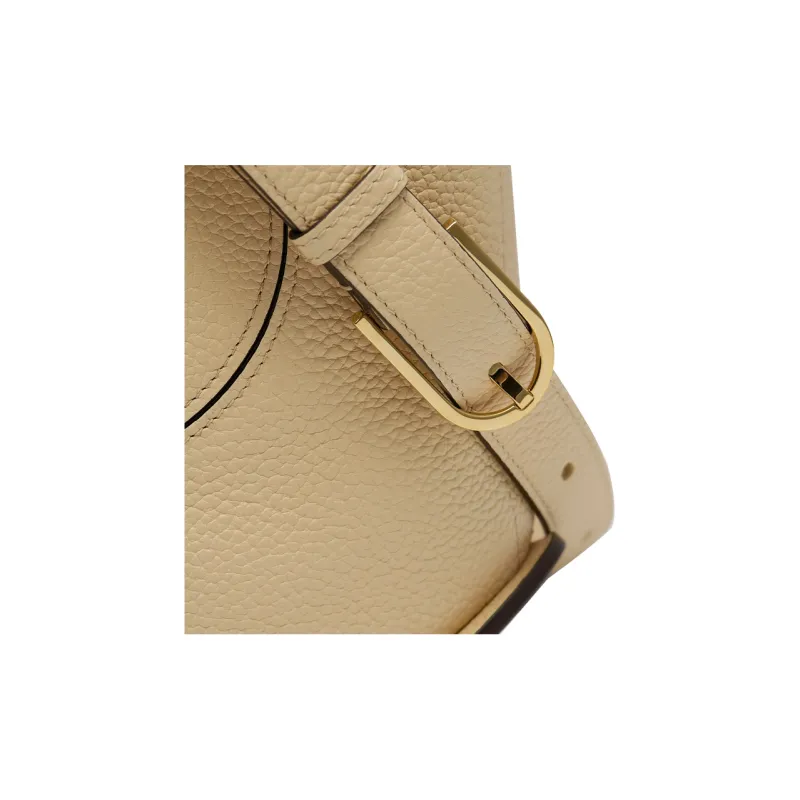 Delvau Pin Daily Textured Soft Leather Bucket Bags Shoulder Bag Crossbody Bag Women's Light Brown-5