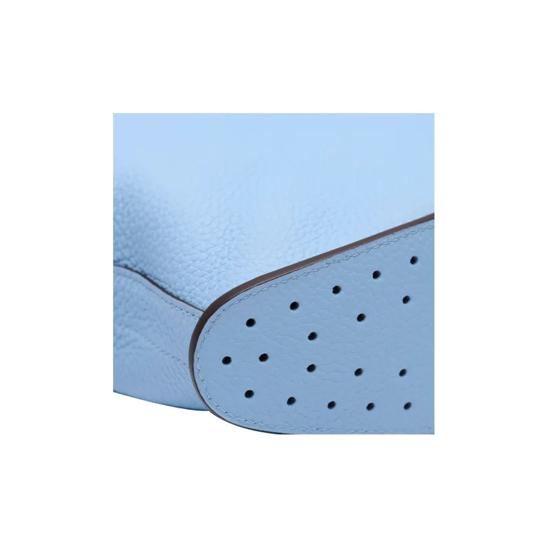 Delvau Pin Swing Soft Grained Leather Shoulder Bag Crossbody Bag Handbag Women's Blue-5