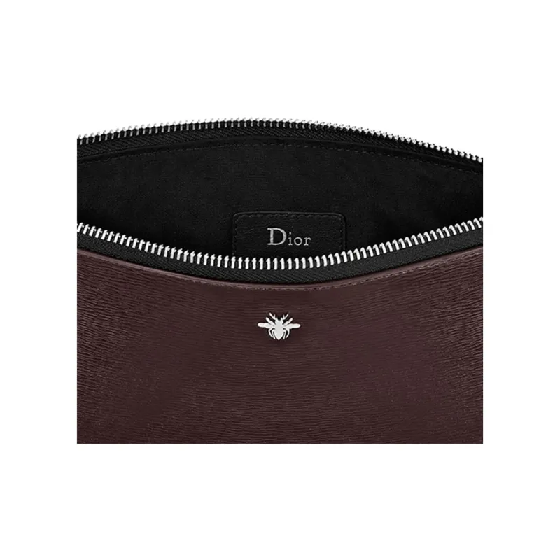 DIOR Calfskin Clutch Men's Burgundy-3