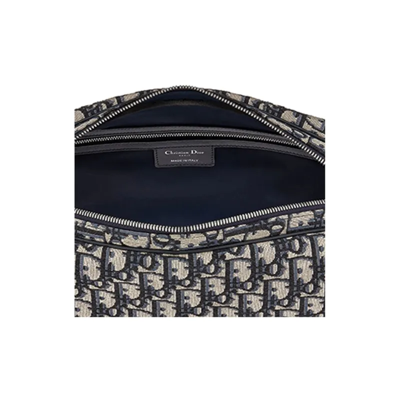 DIOR Canvas Toiletry Bag, Shoulder Bag, Crossbody Bag Unisex Blue-4