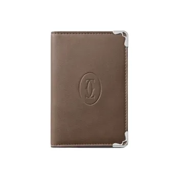 CARTIER Must De Cartier Leather Card Holder Men's Taupe