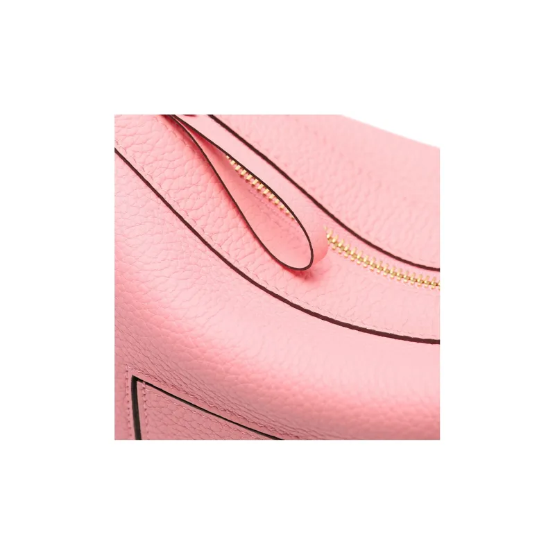 Delvau Pin Swing Soft Grained Leather Shoulder Bag Crossbody Bag Handbag Women's Pink-4