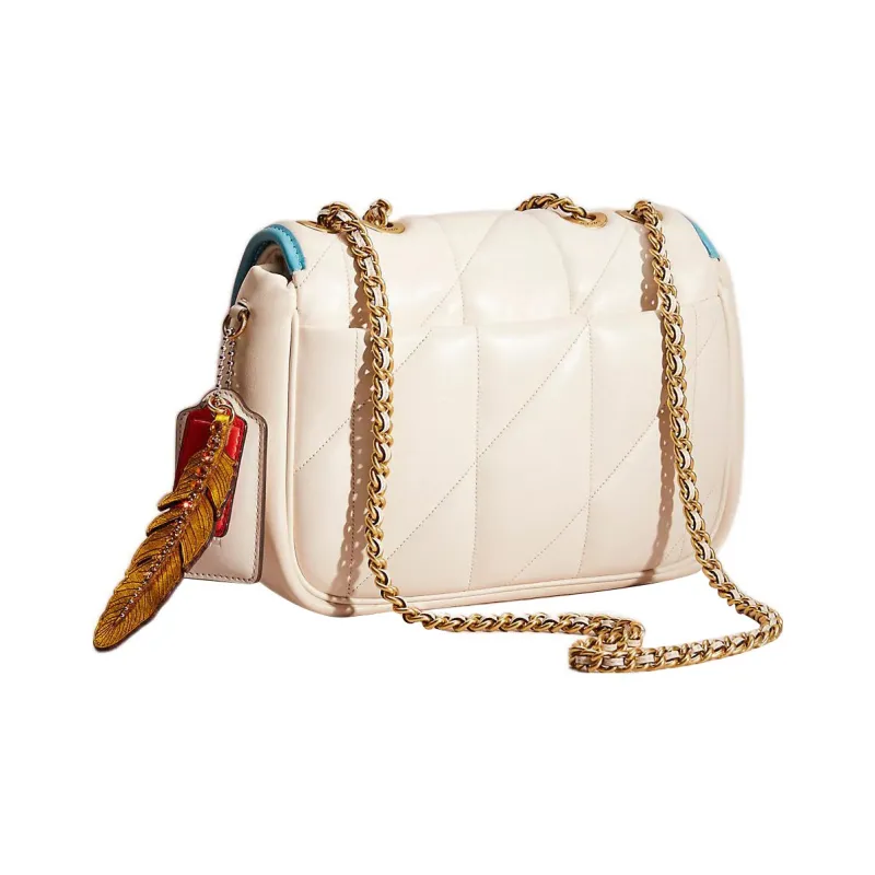 COACH Pillow Nappa Leather Portable Crossbody Bag, Shoulder Bag Women's White-1