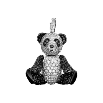 Qeelin Bo Bo 18K White Gold Actual Size Applies Charms / Pendants Women's Silver